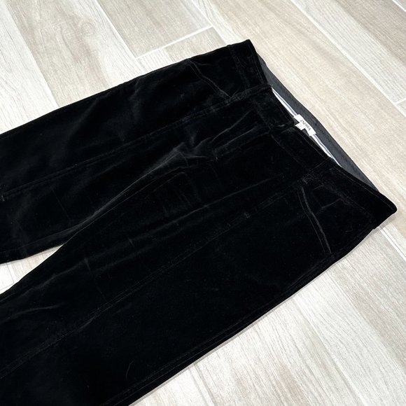 Generra Low-Rise Front Seam Velvet Bootcut Flare Trouser Pants in Black Size 2 - Picture 7 of 16